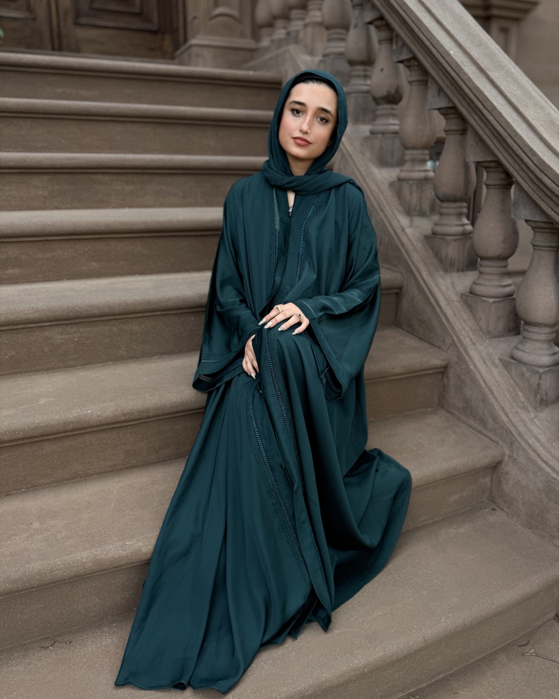 Teal Majesty Abaya